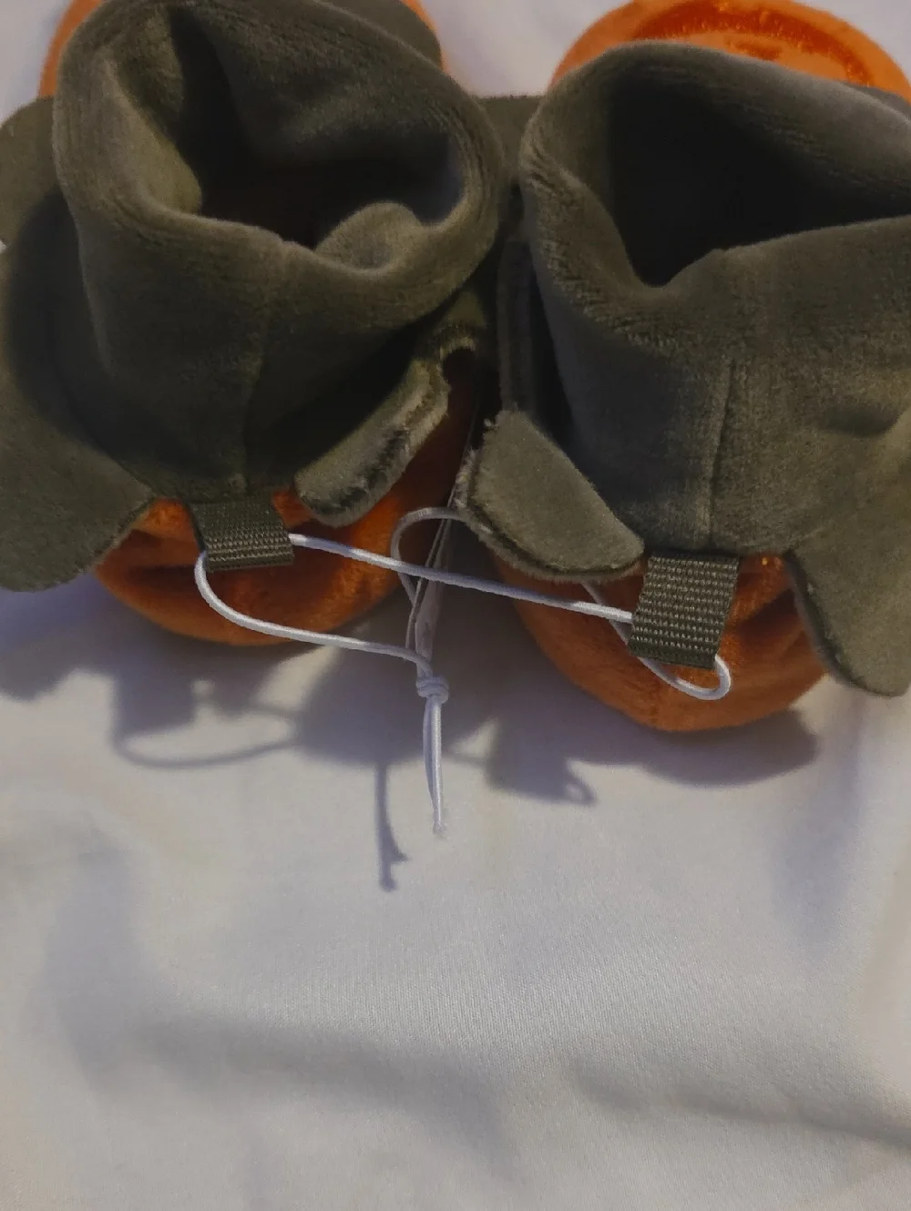 Baby Pumpkin Jack-O'-Lantern Booties - Orange & Green